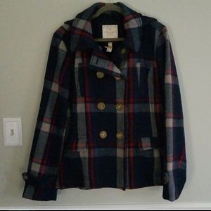 American Eagle plaid jacket with hood